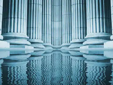 Stone Pillars and Reflecting Water - Hospital Hygiene Mandate