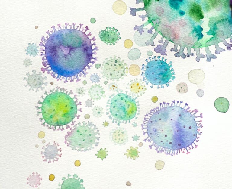 Watercolor of Germs: Illustration by Elena Mozvhzilo